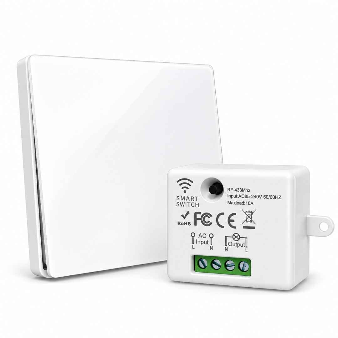 No Battery. No Wiring. Powered by Kinetic Energy – 1 Gang RF Switch with Receiver. No Battery. No Wiring. Powered by Kinetic Energy – 1 Gang RF Switch with Receiver.