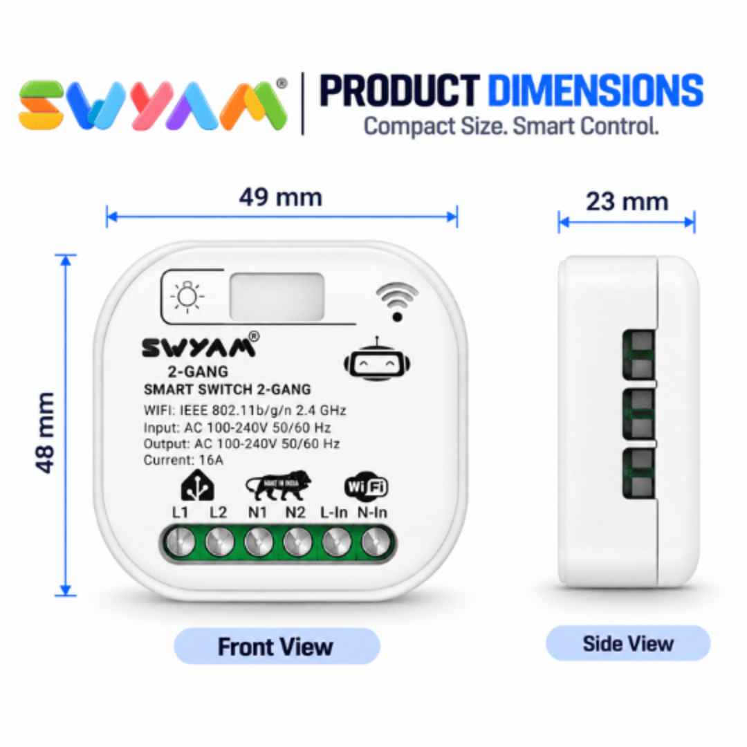 HA 2-gang smart Switch Dimensions HA 2-gang smart Switch Dimensions