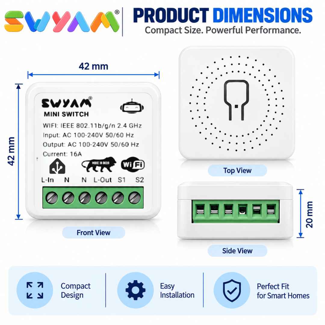 SWYAM HA Mini Smart Switch dimensions SWYAM HA Mini Smart Switch dimensions