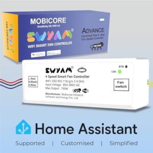 Home Assistant Compatible WiFi Smart Fan Regulator – 4-Speed Ceiling Fan Controller with Alexa & Google Support