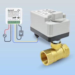 Smart 2-Way Motorized Brass Ball Valve | WiFi App Control, Voice Control (Alexa & Google), Scheduling & Timers | AC 220V Electric Actuated Valve for Water & Gas (1.5 Inch-DN40)
