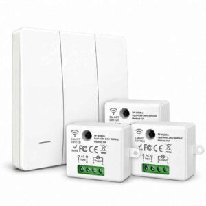 SWYAM® No Battery Self Powered Kinetic Wireless RF Switch – 3 Gang 3 Receiver | 2 Way Operation | 433MHz RF | Compatible with All Electrical Loads