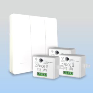 SWYAM® No Battery Self Powered Kinetic Wireless RF Switch – 3 Gang 3 Receiver | 2 Way Operation | 433MHz RF | Compatible with All Electrical Loads